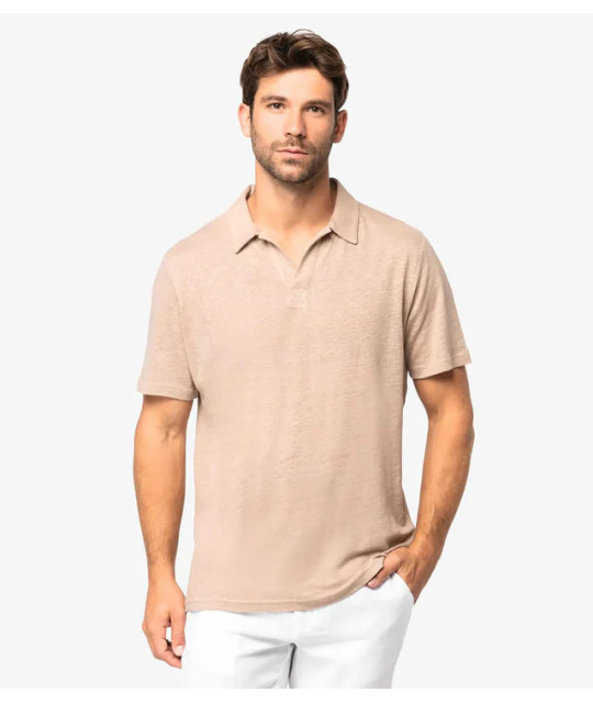 SPASSO Men’s Linen Polo Shirt | ADT Tryck