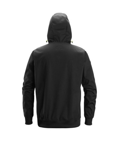 Snickers Workwear Windproof hooded top in stretch fabric with a half-length zip