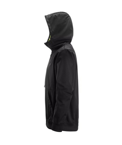 Snickers Workwear Windproof hooded top in stretch fabric with a half-length zip