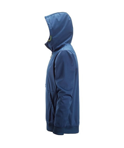 Snickers Workwear Windproof hooded top in stretch fabric with a half-length zip