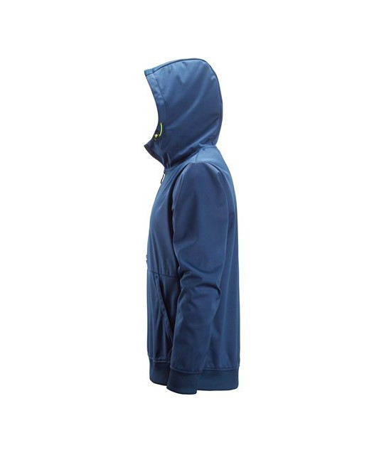 Snickers Workwear Windproof hooded top in stretch fabric with a half-length zip