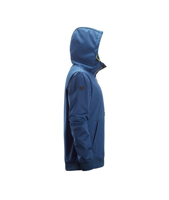 Snickers Workwear Windproof hooded top in stretch fabric with a half-length zip