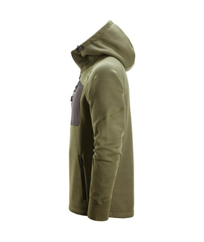 Snickers Workwear FlexiWork huvtröja i fleece med hellång dragkedja...