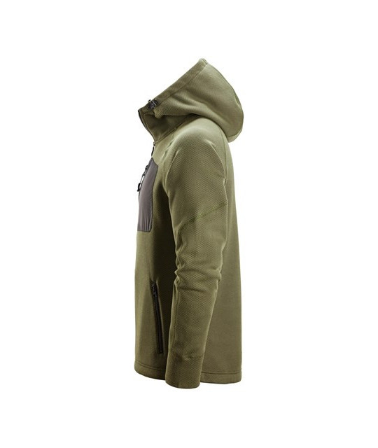 Snickers Workwear FlexiWork huvtröja i fleece med hellång dragkedja...