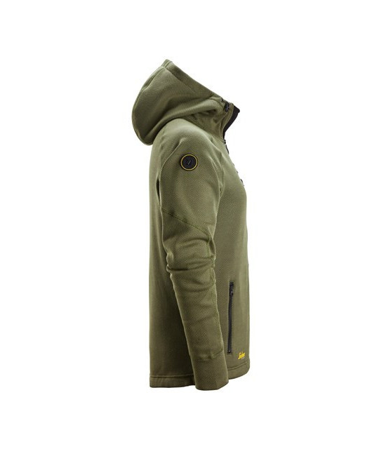 FlexiWork fleece hoodie with full-length zipper