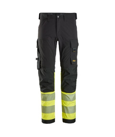 High-visibility trousers with 4-way stretch, class 1