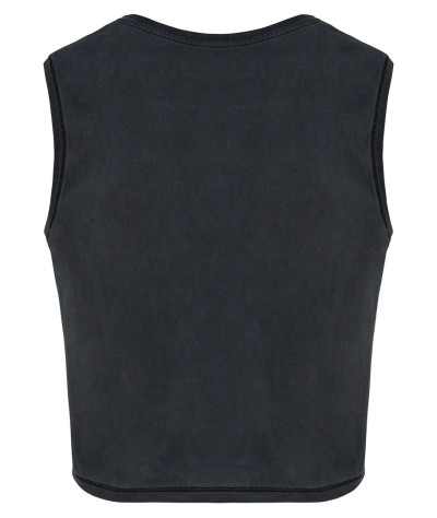 Ladies faded cropped sleeveless t-shirt