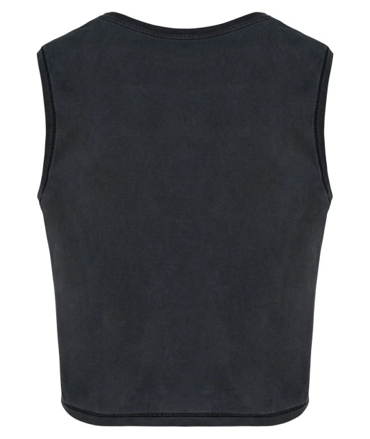 Ladies faded cropped sleeveless t-shirt