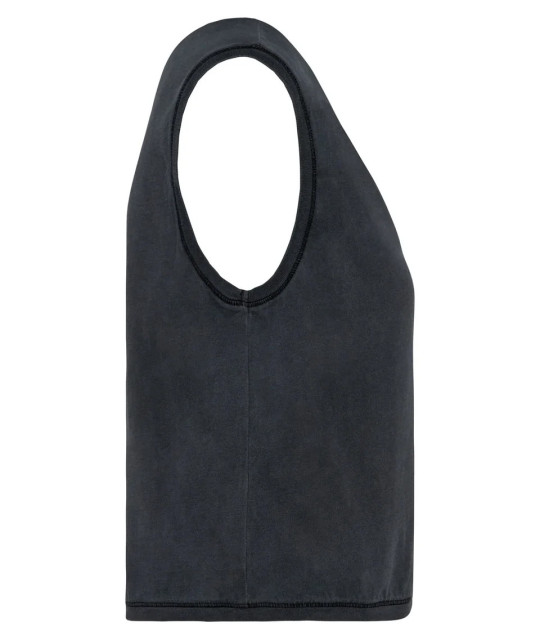 Ladies faded cropped sleeveless t-shirt