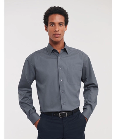 Men's Long Sleeve Classic Polycotton Poplin Shirt