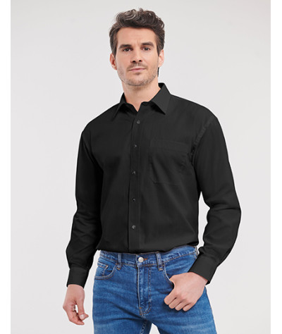 Men's Long Sleeve Classic Pure Cotton Poplin Shirt
