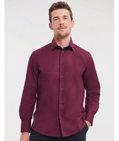 Men's Long Sleeve Fitted Stretch Shirt
