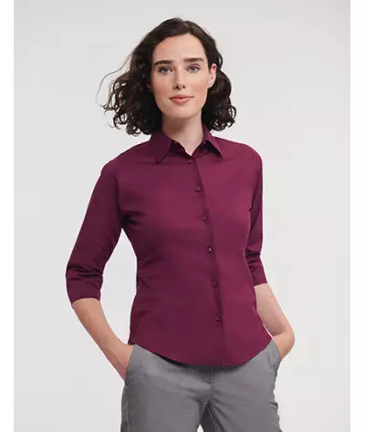 Ladies' Long Sleeve Classic Pure Cotton Poplin Shirt