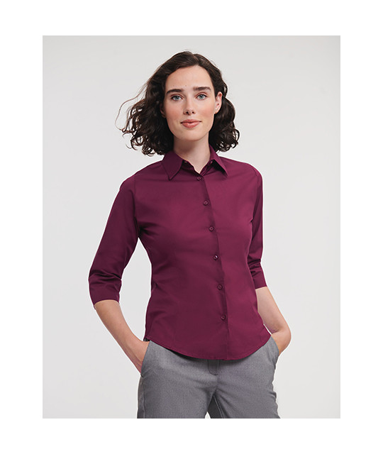 Ladies' Long Sleeve Classic Pure Cotton Poplin Shirt