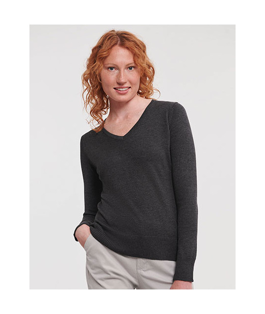 Ladies´ V-Neck Knitted Pullover