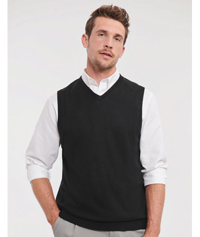 Men's V-Neck Sleeveless Knitted Pullover