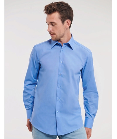 Men's Long Sleeve Tailored Polycotton Poplin Shirt