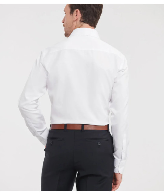 Russell Athletic Collection Men's Long Sleeve Tailored Herringbone ...