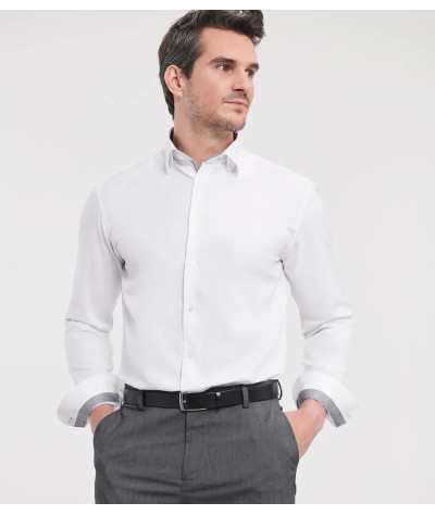 Russell Athletic Collection Men's Long Sleeve Tailored Contrast Her...