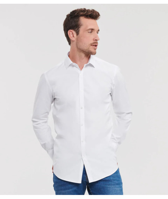 Russell Athletic Collection Men's Long Sleeve Fitted Ultimate Stret...