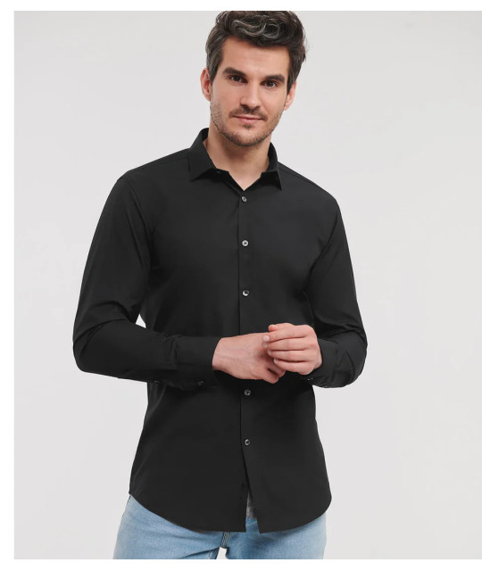 Russell Athletic Collection Men's Long Sleeve Fitted Ultimate Stret...
