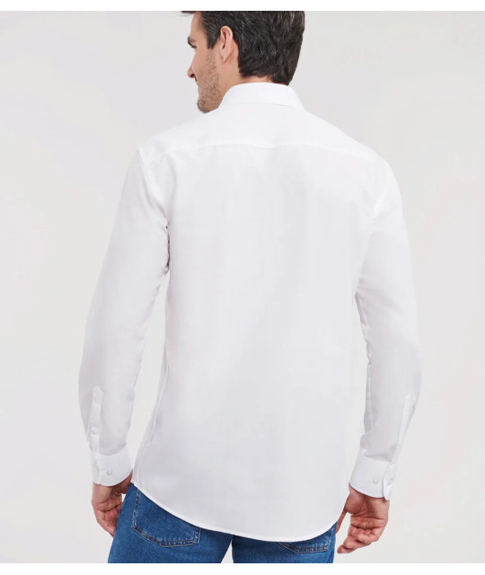 Russell Athletic Collection Men's Long Sleeve Tailored Polycotton P...