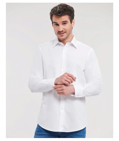 Russell Athletic Collection Men's Long Sleeve Tailored Polycotton P...
