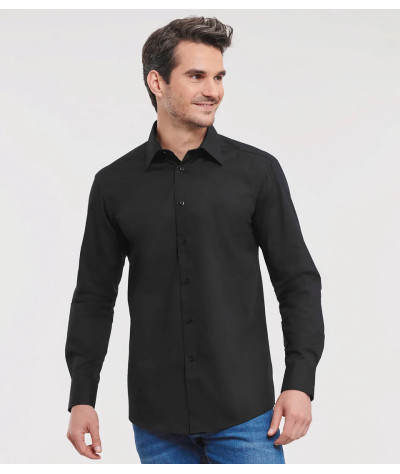 Russell Athletic Collection Men's Long Sleeve Tailored Polycotton P...