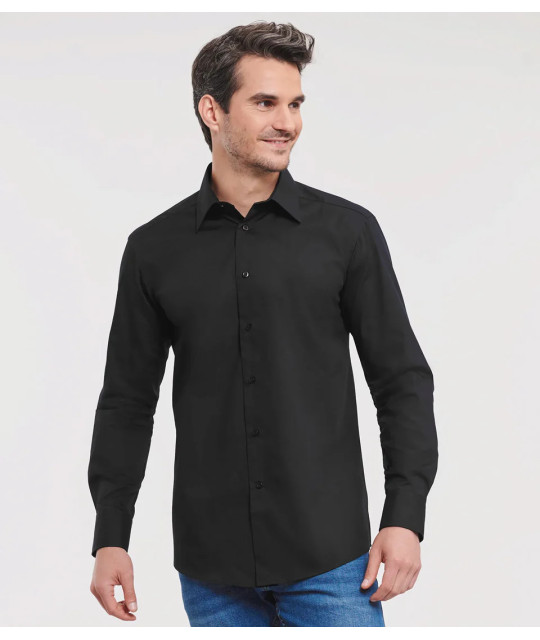 Russell Athletic Collection Men's Long Sleeve Tailored Polycotton P...