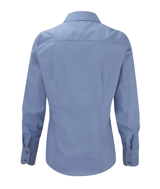Russell Athletic Collection Ladies' Long Sleeve Fitted Polycotton P...