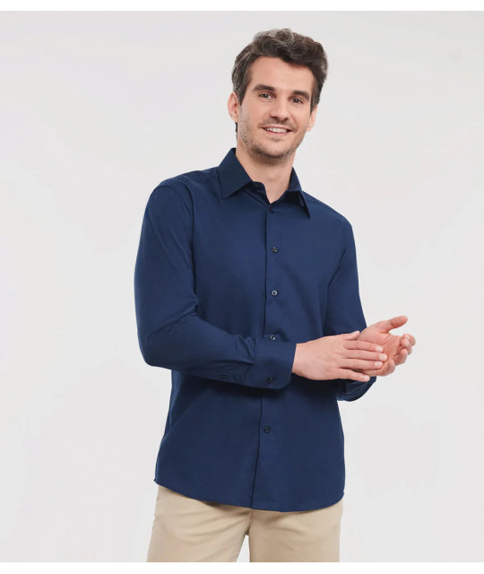 Russell Athletic Collection Men's Long Sleeve Tailored Oxford Shirt