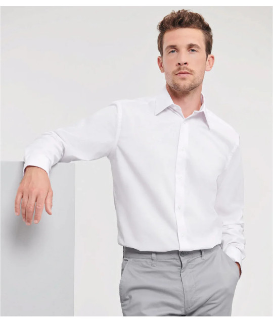 Russell Athletic Collection Men's Long Sleeve Tailored Oxford Shirt...