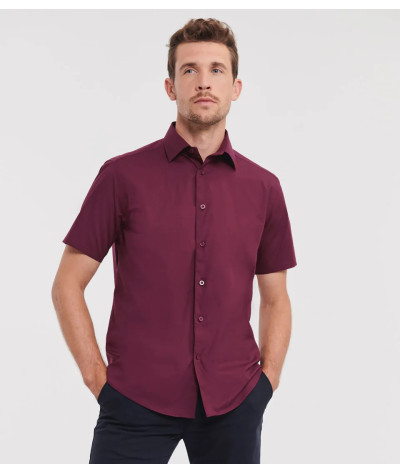 Men's Short Sleeve Fitted Stretch Shirt