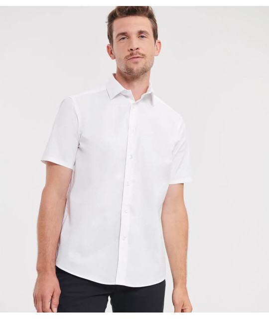 Russell Athletic Collection Men's Short Sleeve Fitted Stretch Shirt...