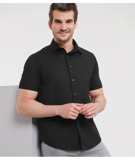 Men's Short Sleeve Fitted Stretch Shirt