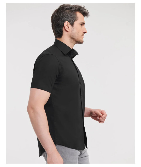 Men's Short Sleeve Fitted Stretch Shirt