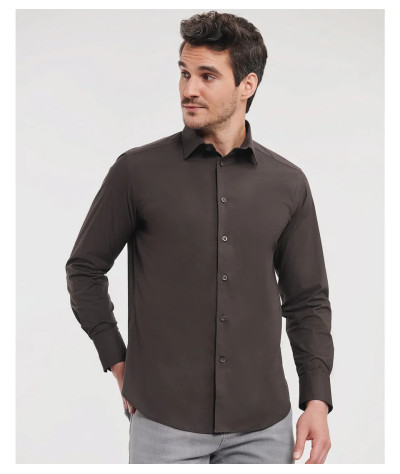 Men's Long Sleeve Fitted Stretch Shirt