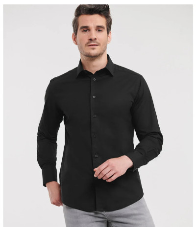 Men's Long Sleeve Fitted Stretch Shirt