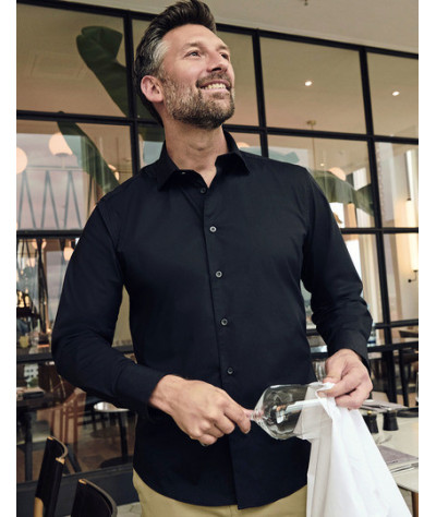Men's Long Sleeve Fitted Stretch Shirt