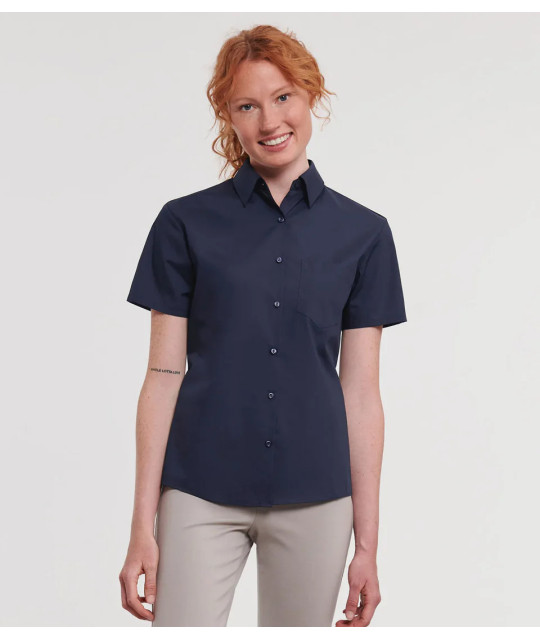 Ladies' Short Sleeve Classic Polycotton Poplin Shirt