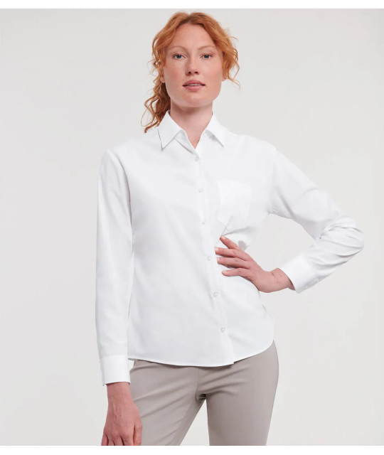 Russell Athletic Collection Ladies' Long Sleeve Classic Polycotton ...