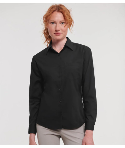 Russell Athletic Collection Ladies' Long Sleeve Classic Polycotton ...