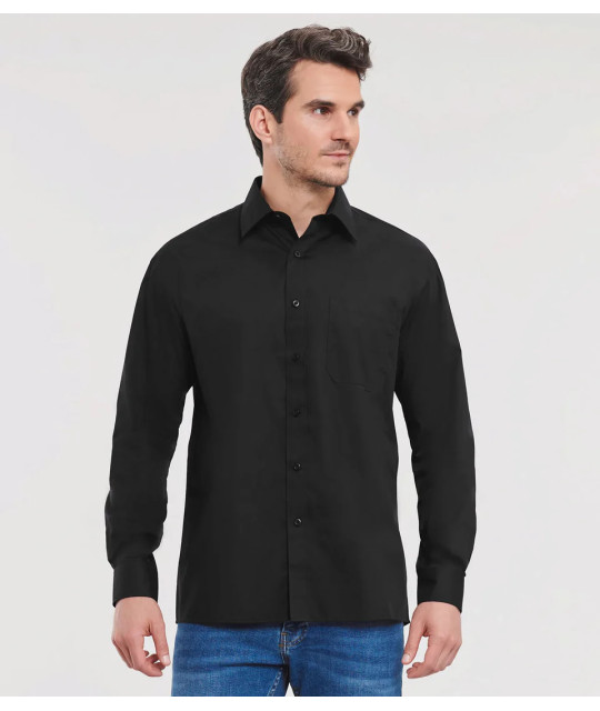 Russell Athletic Collection Men's Long Sleeve Classic Polycotton Po...