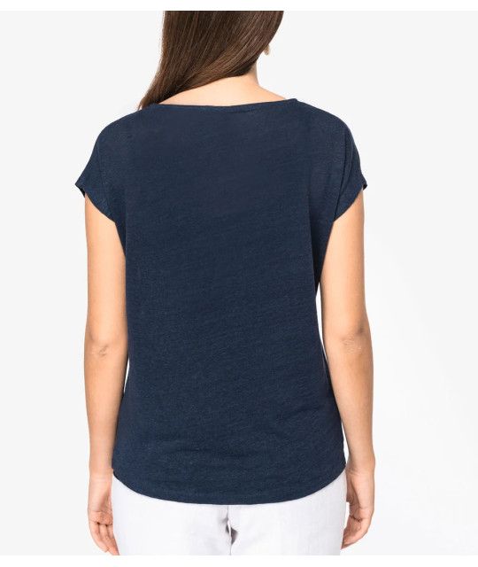 Ladies' V-neck Linen T-shirt
