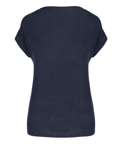 SPASSO Ladies' V-neck Linen T-shirt | ADT Tryck