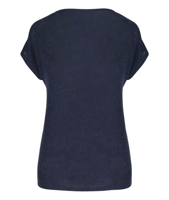 SPASSO Ladies' V-neck Linen T-shirt | ADT Tryck