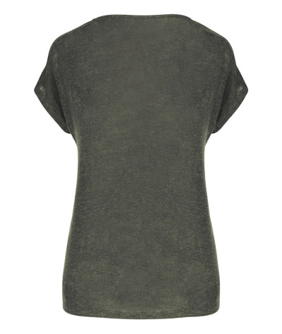 SPASSO Ladies' V-neck Linen T-shirt | ADT Tryck