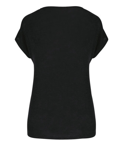 SPASSO Ladies' V-neck Linen T-shirt | ADT Tryck