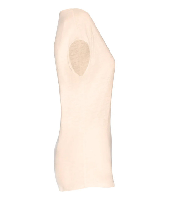 SPASSO Ladies' V-neck Linen T-shirt | ADT Tryck