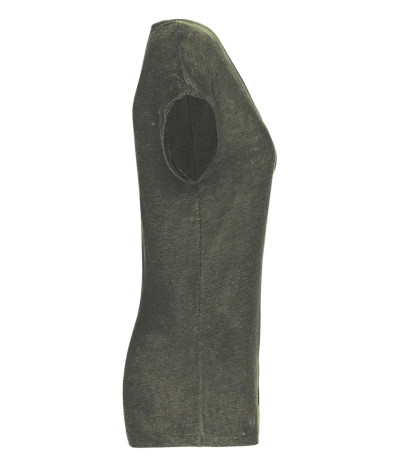 SPASSO Ladies' V-neck Linen T-shirt | ADT Tryck